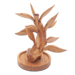 Wood jewelry holder, 'Enduring Life' - Hand Made Jempinis Wood Jewelry Holder from Bali
