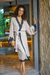 Embroidered cotton robe, 'Lounge Time' - Long Embroidered Cotton Robe from Bali (image 2) thumbail