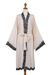 Embroidered cotton robe, 'Lounge Time' - Long Embroidered Cotton Robe from Bali (image 2a) thumbail