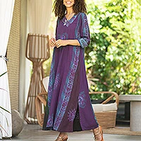 Featured review for Batik rayon maxi dress, Vintage Batik