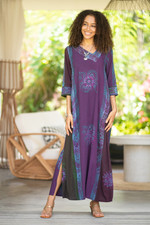 Batik rayon maxi dress, 'Vintage Batik' - Handmade Batik Rayon Maxi Dress from Bali