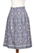 Handwoven ikat cotton skirt, 'Grey Gardens' - Hand Woven Cotton Midi Ikat Skirt from Bali (image 2d) thumbail