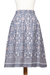 Handwoven ikat cotton skirt, 'Grey Gardens' - Hand Woven Cotton Midi Ikat Skirt from Bali (image 2e) thumbail