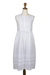 Cotton sundress, 'White Hot' - Hand Sewn White Cotton Sleeveless Sundress
