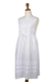 Sommerkleid aus Baumwolle - Handgenähtes ärmelloses Sommerkleid aus weißer Baumwolle