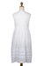 Cotton sundress, 'White Hot' - Hand Sewn White Cotton Sleeveless Sundress