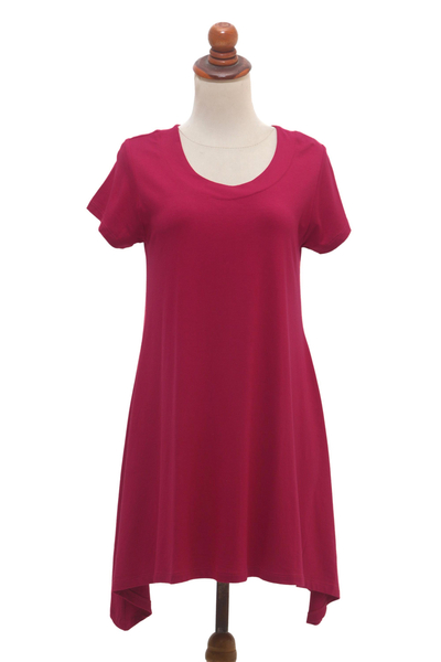 Everyday comfort modal tunic, 'Orchid' - Hand Made Short Sleeve Modal Tunic from Bali