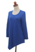 Everyday comfort modal top, 'Tulip' - Hand Crafted Asymmetrical Blue Modal Top