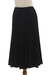 Everyday comfort modal skirt, 'New Classic' - Artisan Crafted Black Modal Knee-Length Skirt (image 2c) thumbail