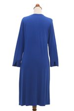 Everyday comfort modal jacket dress, 'Soft Steps' - Hand Made Black Modal Shirtdress from Bali