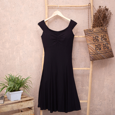 Everyday comfort modal dress, 'Classic style' - Artisan Crafted Little Black Modal Dress