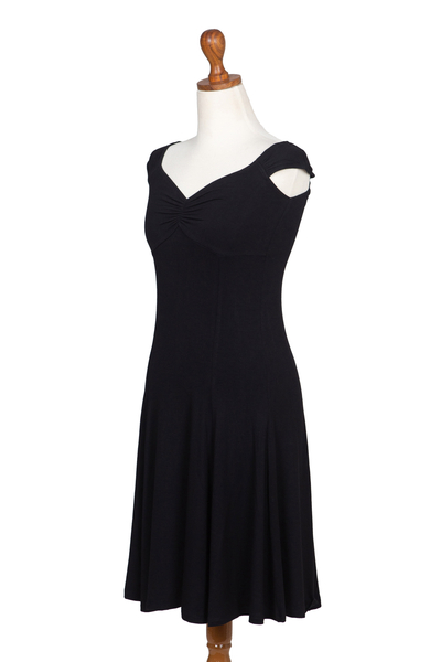 Everyday comfort modal dress, 'Classic style' - Artisan Crafted Little Black Modal Dress