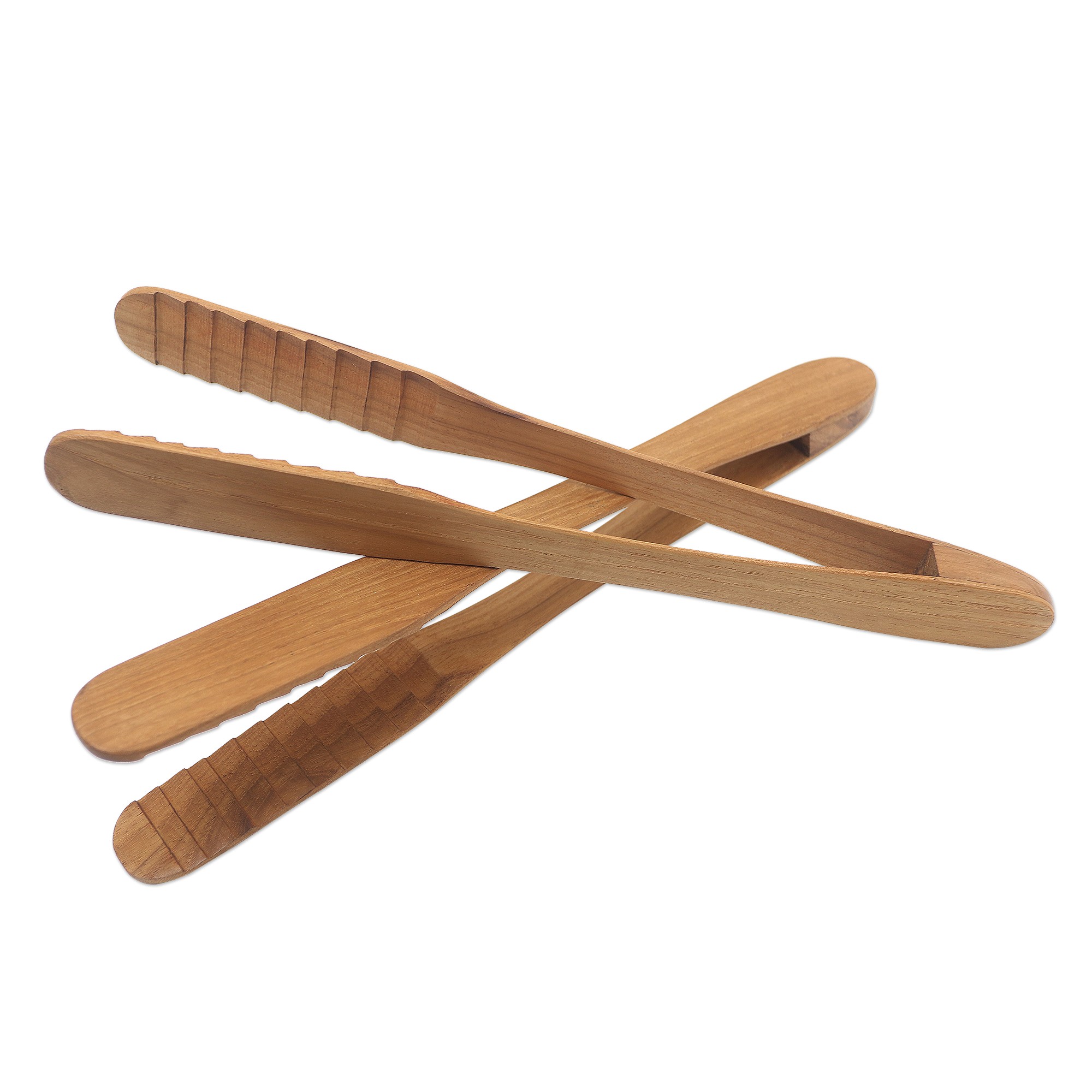 Hand Crafted Teak Wood Tongs from Bali (Pair) Pick Me Up NOVICA
