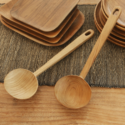 Teak wood serving spoons, Big Dipper (pair)