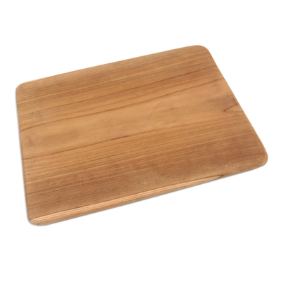 Tabla de cortar de madera de teca - Tabla de cortar de madera de teca cuadrada clásica hecha a mano artesanalmente