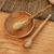 Cucharones para miel de madera de teca, (par) - Cucharas de miel de madera de teca hechas a mano de Bali (par)