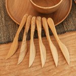 Teak wood dinner knives, 'Sharp Set' (set of 6) - Handmade Teak Wood Dinner Knives from Bali (Set of 6)