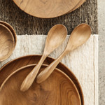 Teak wood salad spoons, 'Hearty Meal' (pair) - Hand Made Teak Wood Salad Spoons from Bali (Pair)
