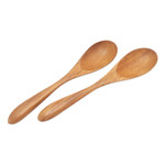 Teak wood salad spoons, 'Hearty Meal' (pair) - Hand Made Teak Wood Salad Spoons from Bali (Pair)