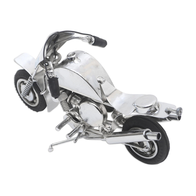 Metall-Skulptur, 'Off Road' - Handgefertigte Motorrad-Skulptur aus recyceltem Metall