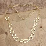 Gold-plated pendant necklace, 'Geometry ' - Gold-Plated Sterling Silver Geometric Pendant Necklace
