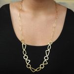 Gold-plated pendant necklace, 'Geometry ' - Gold-Plated Sterling Silver Geometric Pendant Necklace