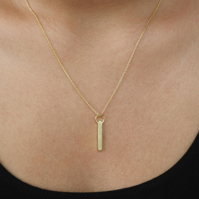 Gold-plated pendant necklace, 'Under the Sun' - Hand Crafted Gold-Plated Sterling Silver Pendant Necklace