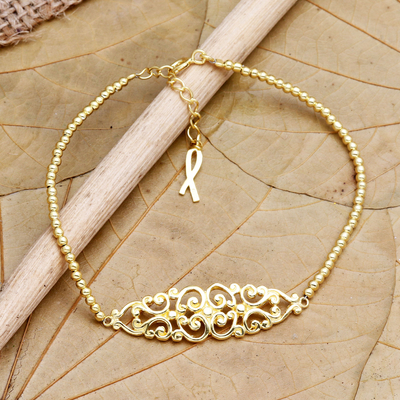 Gold-plated pendant bracelet, Tangled
