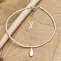 Sterling silver charm bracelet, 'Silver Rain' - Artisan Made Sterling Silver Charm Bracelet