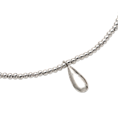 Sterling silver charm bracelet, 'Silver Rain' - Artisan Made Sterling Silver Charm Bracelet