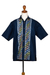 Camisa de hombre de algodón batik - Camisa Batik de hombre de manga corta con botones hecha a mano artesanalmente