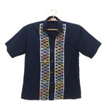 Batik cotton men's shirt, 'Batik Boat' - Artisan Crafted Button-Up Short Sleeve Men's Batik Shirt