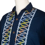 Batik cotton men's shirt, 'Batik Boat' - Artisan Crafted Button-Up Short Sleeve Men's Batik Shirt