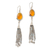 Labradorite and citrine dangle earrings, 'Sunshine Days' - Handmade Labradorite and Citrine Dangle Earrings
