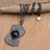 Rhodium-plated onyx pendant necklace, 'Dark Ripple' - Hand Crafted Rhodium-Plated Onyx Pendant Necklace (image 2c) thumbail
