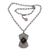 Rhodium-plated onyx pendant necklace, 'Dark Ripple' - Hand Crafted Rhodium-Plated Onyx Pendant Necklace (image 2d) thumbail