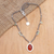 Multi-gemstone pendant necklace, 'Sunshine Days' - Labradorite and Citrine Beaded Pendant Necklace from Bali