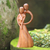 Wood statuette, 'Fairytale' - Artisan Crafted Suar Wood Romantic Statuette from India (image 2) thumbail