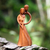 Wood statuette, 'Fairytale' - Artisan Crafted Suar Wood Romantic Statuette from India (image 2b) thumbail