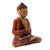 Wood statuette, 'Spiritual Teacher' - Hand Carved Suar Wood Buddha Statuette from Bali (image 2d) thumbail