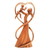 Wood statuette, 'Reunion' - Hand Carved Suar Wood Mother and Child Statuette thumbail