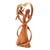 Wood statuette, 'Reunion' - Hand Carved Suar Wood Mother and Child Statuette (image 2d) thumbail
