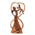 Wood statuette, 'Reunion' - Hand Carved Suar Wood Mother and Child Statuette (image 2e) thumbail
