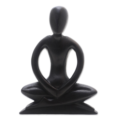 Estatuilla de madera - Estatuilla figura de madera de suar negra