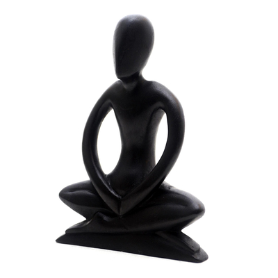 Estatuilla de madera - Estatuilla figura de madera de suar negra
