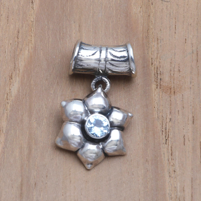 Colgantes de collar de flores de piedra de nacimiento - Dijes de flores hechos a mano en plata esterlina y piedra natal