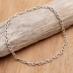 Sterling silver chain bracelet, 'For Your Birthday' - Hand Made Sterling Silver Chain Bracelet from Bali 