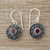 Birthstone flowers dangle earrings, 'Birthday Flowers' - Hand Crafted Birthstone Dangle Earrings from Bali (image 2c) thumbail