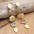 Gold-plated brass dangle earrings, 'Golden Eye' - Hand Crafted Gold-Plated Brass Dangle Earrings (image 2b) thumbail