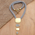 Gold-plated pendant necklace, 'Singular Beauty' - Gold-Plated Brass and Mesh Pendant Necklace (image 2) thumbail